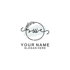 Initial UI Handwriting, Wedding Monogram Logo Design, Modern Minimalistic and Floral templates for Invitation cards