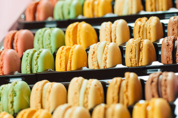boxes with macarons in different colors