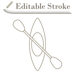 Icon Of Kayak And Paddle