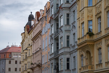 Fototapeta na wymiar Prague characteristic facades