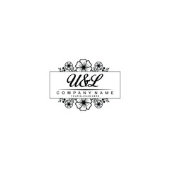 Initial UL Handwriting, Wedding Monogram Logo Design, Modern Minimalistic and Floral templates for Invitation cards