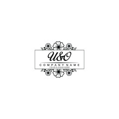 Initial UO Handwriting, Wedding Monogram Logo Design, Modern Minimalistic and Floral templates for Invitation cards