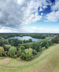 bird eye view of english countryside