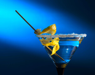 Dirty martini with a lemon twist.