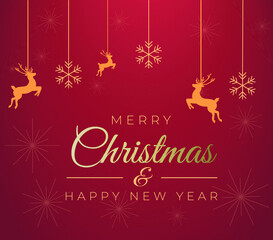 Merry Christmas Abstract. Xmas sparkling lights garland with gifts box and golden tinsel. 