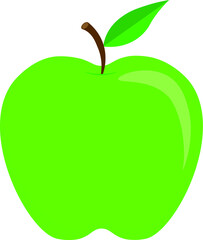 green apple with leaf