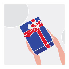 Gift Box, Present Box Vector Art Illustration. Birthday gift. 