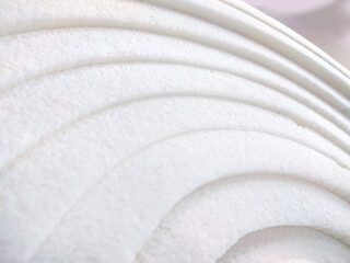 Production of mattresses for beds. Clothing industry. Filler for mattress. Texture of latex material