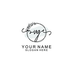 Initial VG Handwriting, Wedding Monogram Logo Design, Modern Minimalistic and Floral templates for Invitation cards