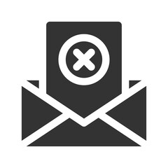 delete email icon vector illustration. delete email icon glyph design.