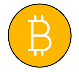 Bitcoin flat icon on white background