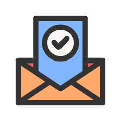 email icon vector illustration. email icon lineal color design.