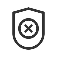 Obraz premium no protection icon vector illustration. no protection icon outline design.