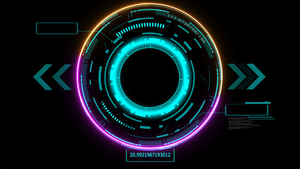 futuristic technology digital holographic element laser glow effect arrow blue laser two callout border with numeric blue tone