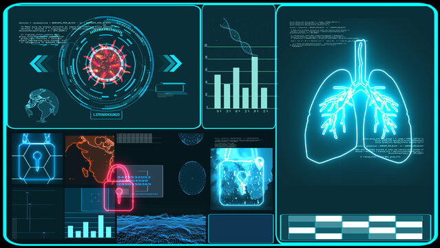 Futuristic technology  research and digital processing data information with graph for analysis vaccine of COVID 19
