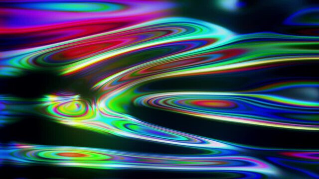 Colorful liquid metal waves. Seamless looping video.