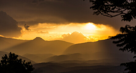 Mountains sunset