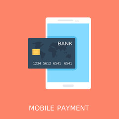 
Mobile Payment Flat Vector Icon
