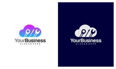 Cloud Mechanic logo vector template, Creative Mechanic logo design concepts