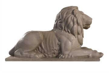 3D render of lying lion stone sculpture isolated on white © Shiva3D