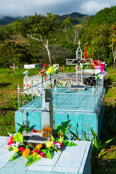 Cemetery Boruca (also known as the Brunca or the Brunka) indigenous people, Costa Rica, Central America, America