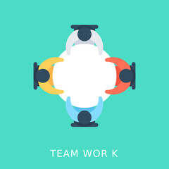 
Teamwork Flat Vector Icon 
