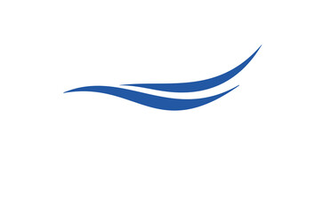 Obraz premium Blue flat logo design of wave