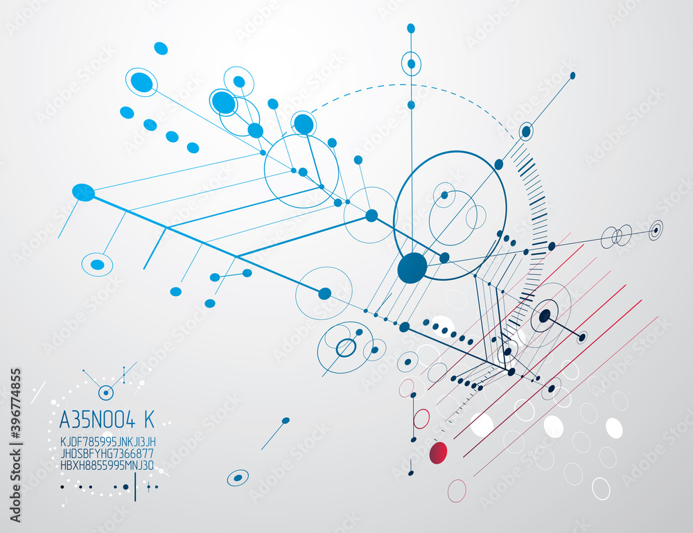 Poster technical plan, abstract engineering draft for use in graphic and web design. vector drawing of indu