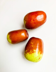 Fresh jujube fruit on white background