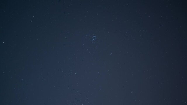 Astrophotography time lapse of the Seven Sisters constellation