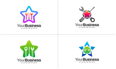 Set of Star Mechanic logo vector template, Creative Mechanic logo design concepts