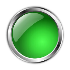 3d illustration green button