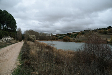 landscape with river and clouds