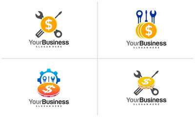 Set of Money Mechanic logo vector template, Creative Mechanic logo design concepts