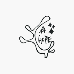 Hand drawn vector illustration for Christmas. A Hope