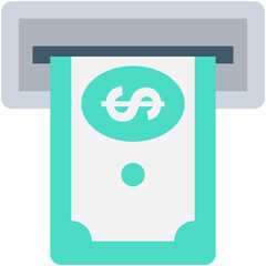 
Atm Withdrawal Flat Vector Icon
