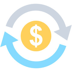 
Currency Exchange Flat Vector Icon
