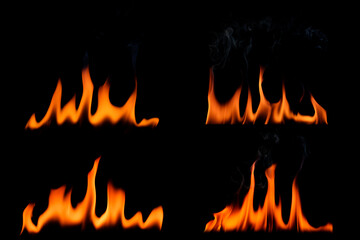 burning flame is very hot. On a black background
