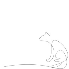 Cat on white background. Vector illustration