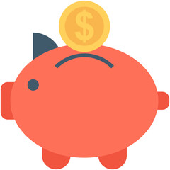 
Piggy Bank Flat vector Icon
