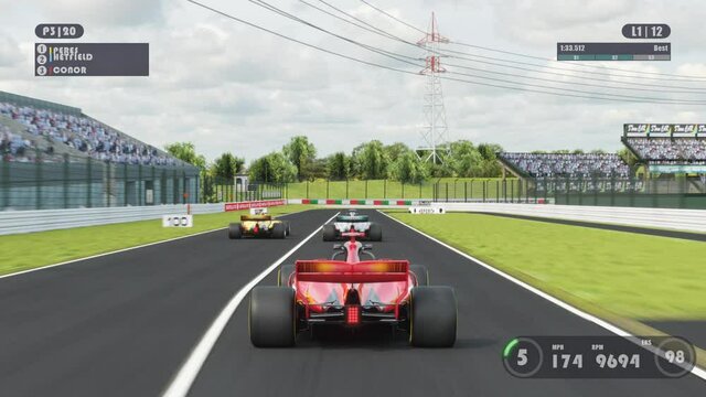 Sports Car Racing On A Racing Track 3d Video Game. Gameplay screen. Part I: Start