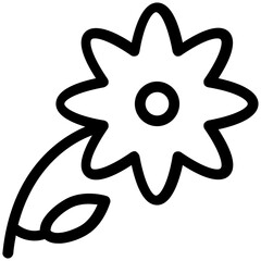 
Bloodroot Flower Flat Vector Icon

