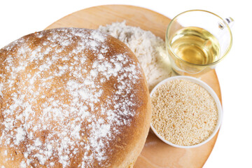 Home made bread. Bread with sesame.