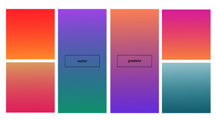 Obraz premium Abstract gradient colors vector background design set. Smooth soft tredny colors web or UI design template, abstract crative vector collection of classic gradient color blends