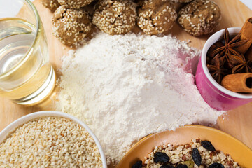 Home made cookies. Making cookies close-up.