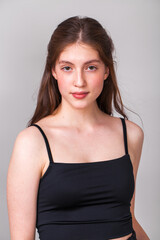 Fototapeta premium Close up portrait of a young beautiful girl