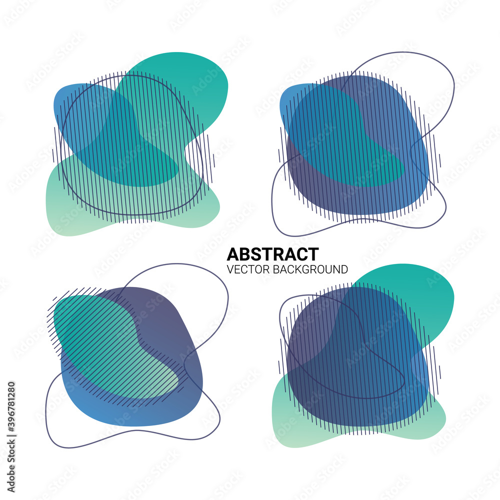 Fototapete abstract freeform color gradient. fluid organic colorful shapes. vector liquid shape with effect sof