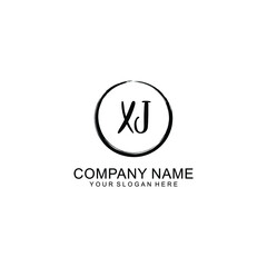 Initial XJ Handwriting, Wedding Monogram Logo Design, Modern Minimalistic and Floral templates for Invitation cards