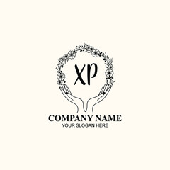 Initial XP Handwriting, Wedding Monogram Logo Design, Modern Minimalistic and Floral templates for Invitation cards