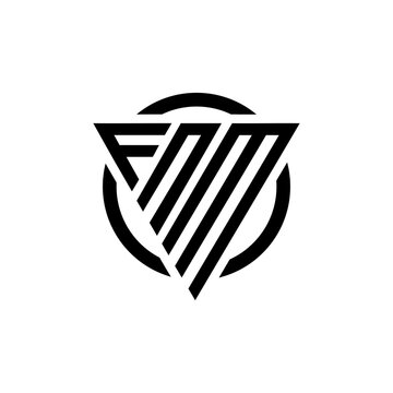 Initial letter FNM triangle monogram clean modern simple logo